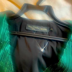 House of Harlow x Revolve Sabrina Dress in Emerald no belt